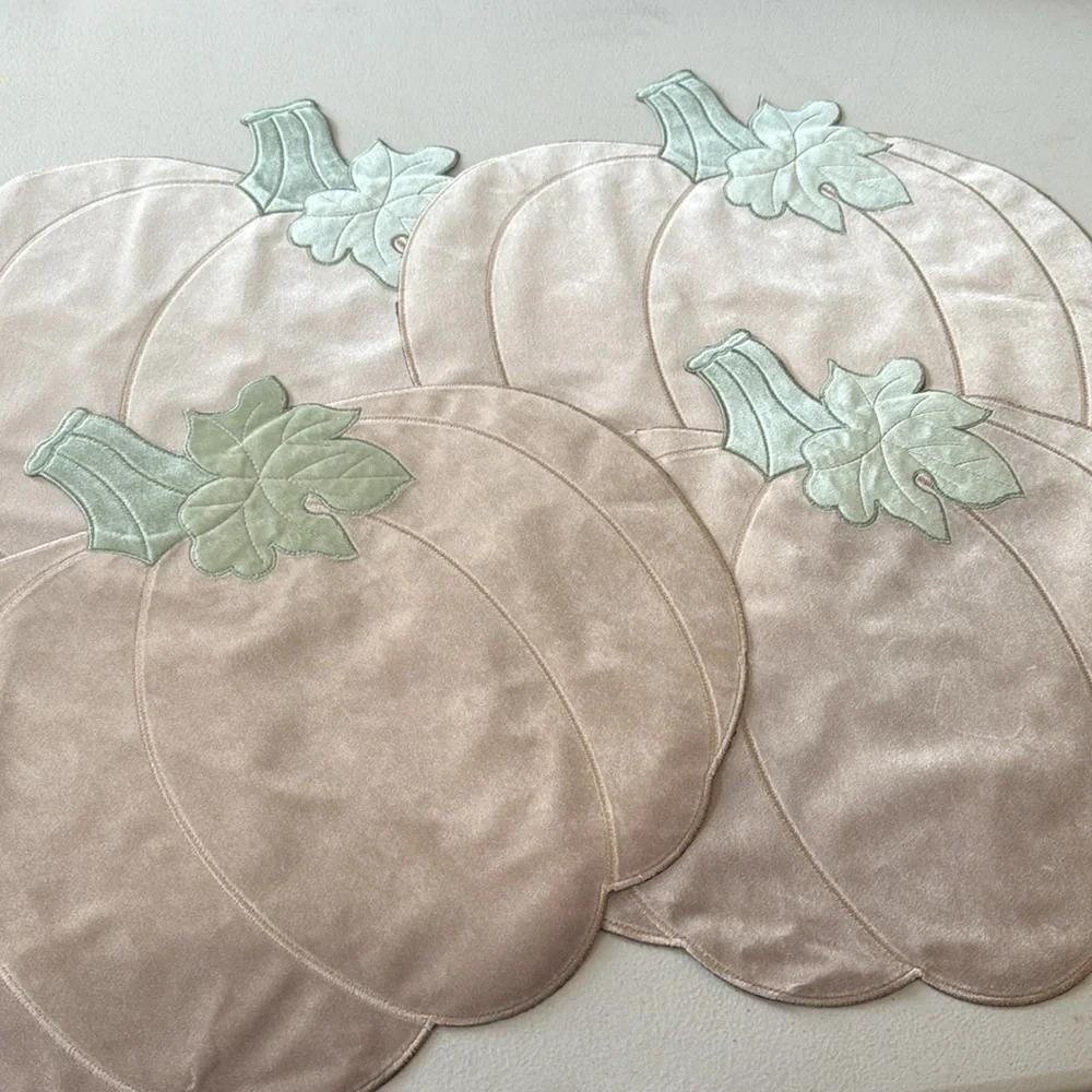 Harvest Cottage Pumpkin Felt Placemats Fall-Autumn .